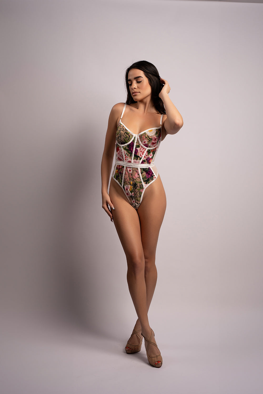 Embroidered Floral Bodysuit