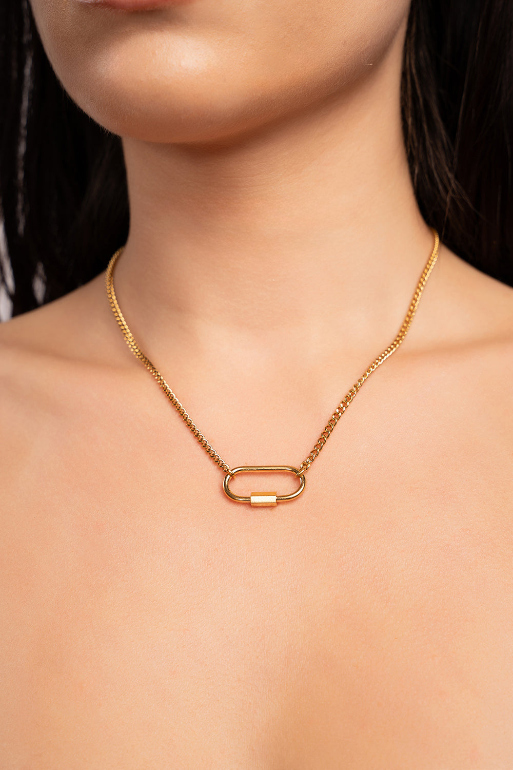 Carabiner Necklace- Gold