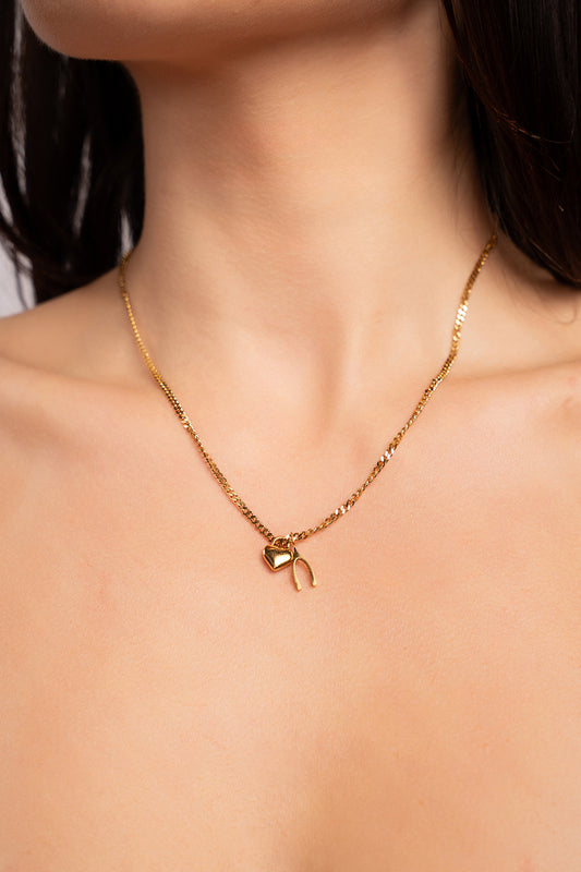 Wishbone Necklace- Gold